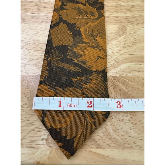 Marc Alan Men's Neck Tie Amber Gold Leaf Print Made in USA JL - Picture 8 of 9
